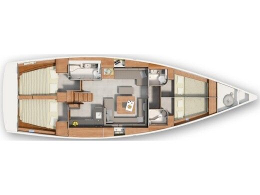 Sailboat  Hanse 455 Plano del barco