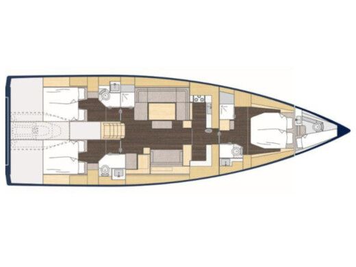 Sailboat Bavaria Bavaria Cruiser 57 Plattegrond van de boot