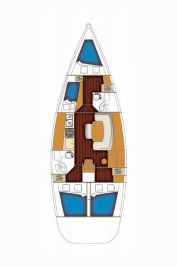 Sailboat Beneteau Cyclades 43.4 2009 Boot Grundriss