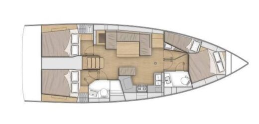 Motorboat Beneteau 40.1 Plattegrond van de boot