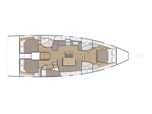 Sailboat Beneteau Oceanis 46.1 (bunk cab) Plattegrond van de boot