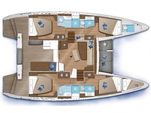 Catamaran  Lagoon 42 boat plan