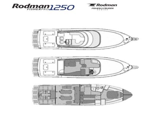 Motorboat Rodman 1250 Fisher Pro Boot Grundriss
