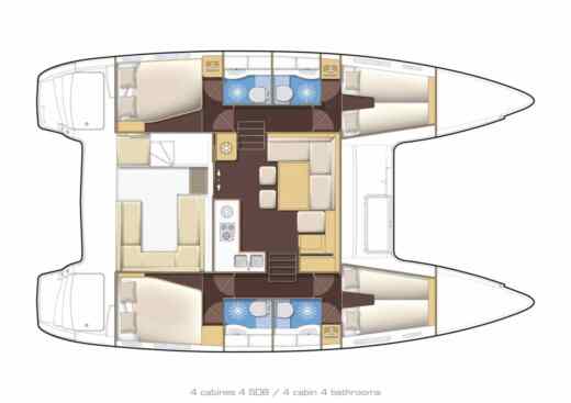 Catamaran Lagoon Lagoon 400 Planimetria della barca