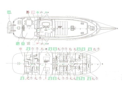 Gulet Gulet Alisa Plano del barco