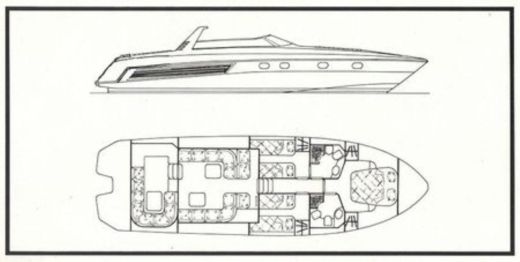 Motorboat Raffaelli Mistral Plattegrond van de boot