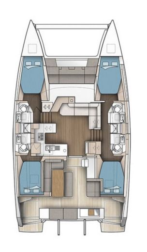 Catamaran Fountaine Pajot Astrea 42 Planta da embarcação