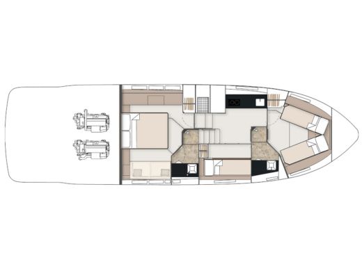 Motor Yacht  Fairline Squadron 50 Plattegrond van de boot