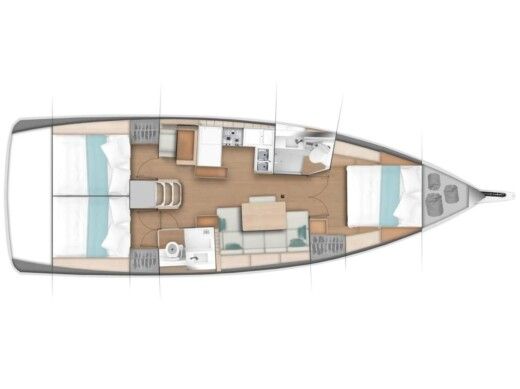 Sailboat  Sun Odyssey 440 Boot Grundriss