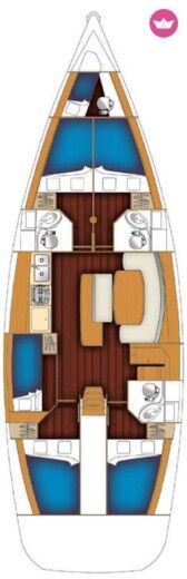 Sailboat Beneteau Cyclades 50.5 b refit 2022 Plan du bateau