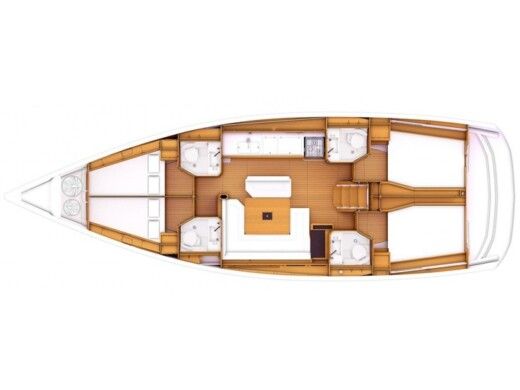 Sailboat  Sun Odyssey 479 Plattegrond van de boot