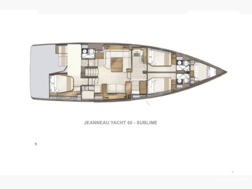 Sailboat Jeanneau Yacht 60 Plattegrond van de boot