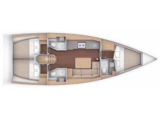 Sailboat  Dufour 390 (3 WC) boat plan