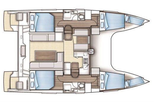 Catamaran LAGOON 450F Boat design plan