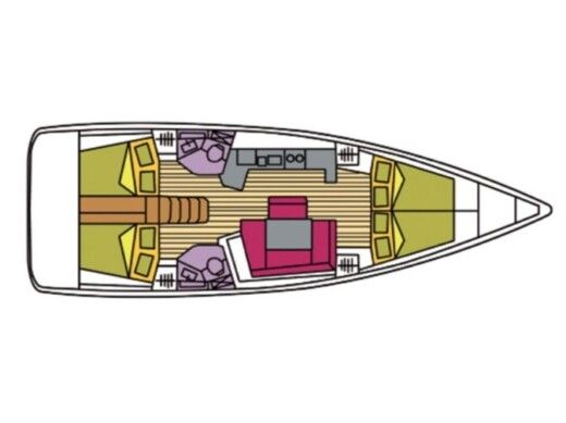 Sailboat BENETEAU OCEANIS 45 Plattegrond van de boot