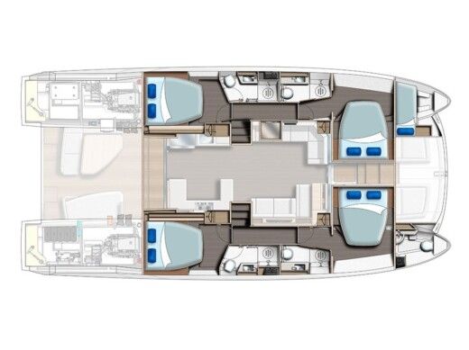 Catamaran Léopard Léopard 53 PC Planta da embarcação