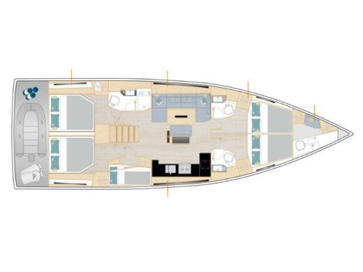 Sailboat  Hanse 510 Boat layout