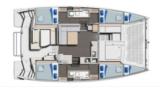 Catamaran Robertson & Caine Léopard 40 Planimetria della barca
