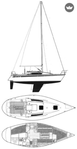 Sailboat Beneteau First 32 Boat layout