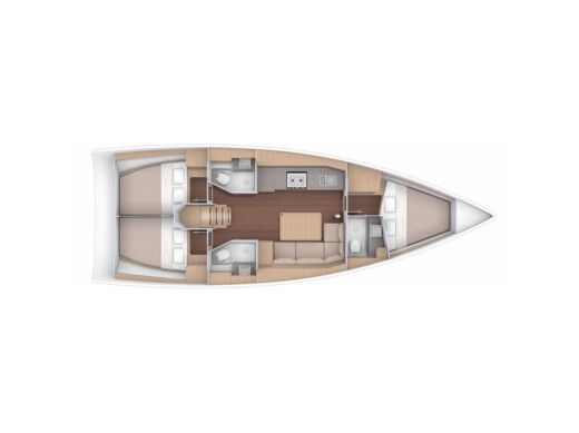 Sailboat  Dufour 390 Plattegrond van de boot