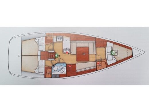 Sailboat  Beneteau Oceanis 37 Plan du bateau