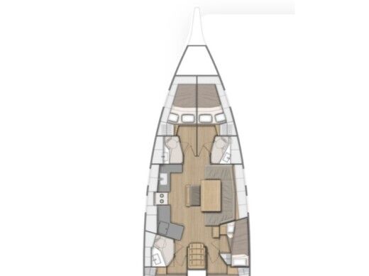 Sailboat  Oceanis 46.1  5 cabins Plano del barco
