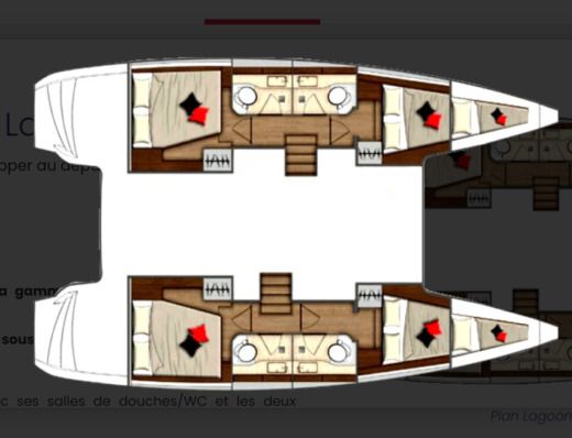 Catamaran  Lagoon 40 Boot Grundriss