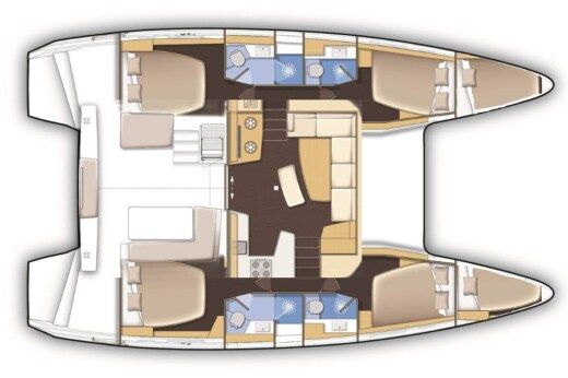 Catamaran Lagoon 42 Plattegrond van de boot