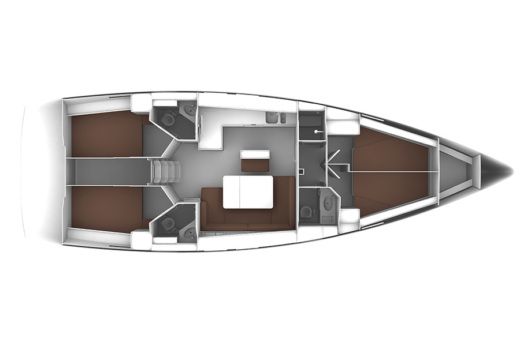 Sailboat Bavaria Cruiser 46 Plattegrond van de boot