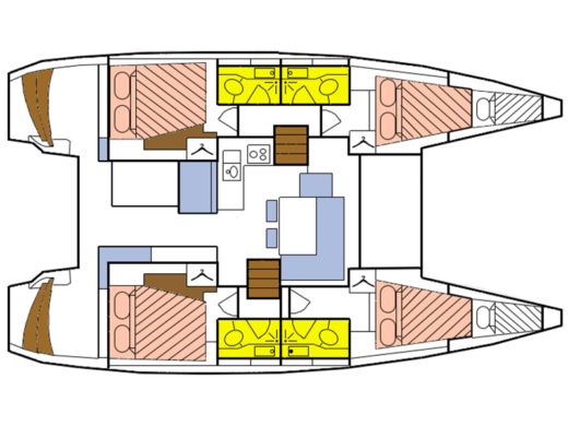 Catamaran Lagoon 40 Boot Grundriss