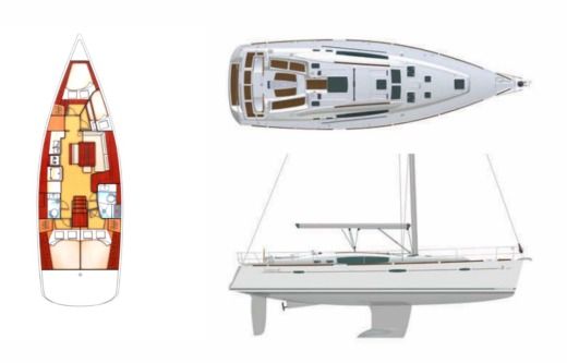Sailboat Beneteau Oceanis 46 (Minimum only 2 nights) Boat layout