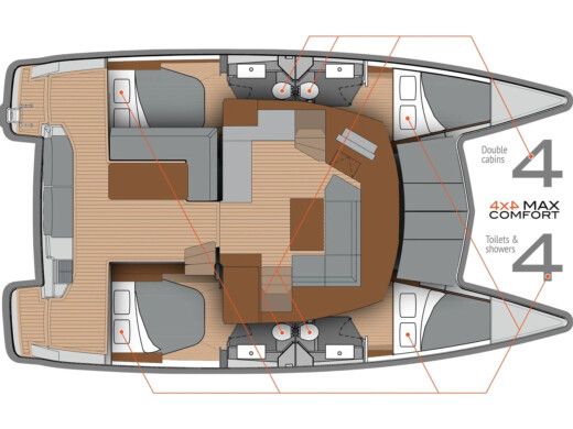 Catamaran  Lucia 40 Planta da embarcação