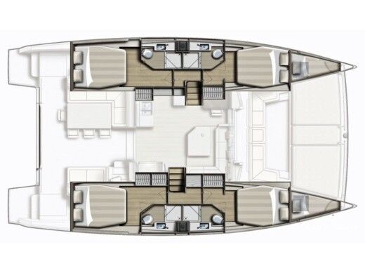 Catamaran  Bali 4.5 Open Space Plan du bateau