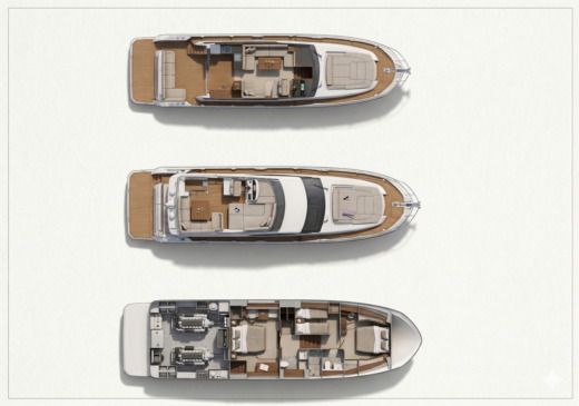 Motor Yacht Prestige 590 Plattegrond van de boot