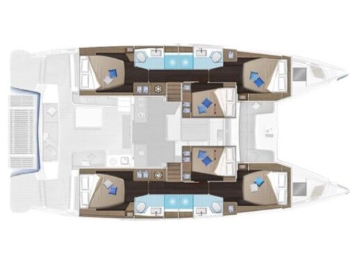 Catamaran  Lagoon 51- 6 cab boat plan