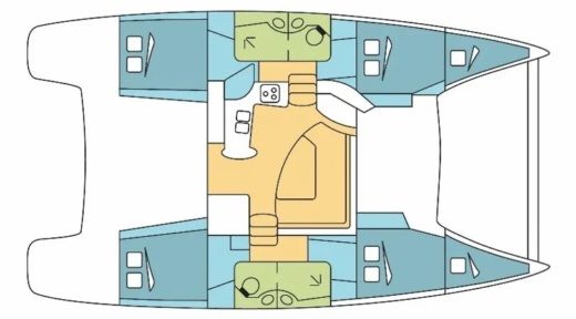 Catamaran Fountaine Pajot Lipari 41 Plano del barco