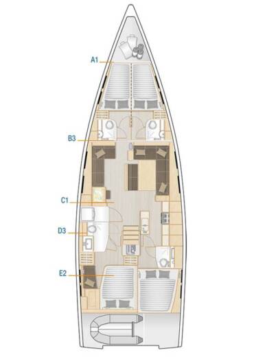 Sailboat Hanse 548 Plano del barco