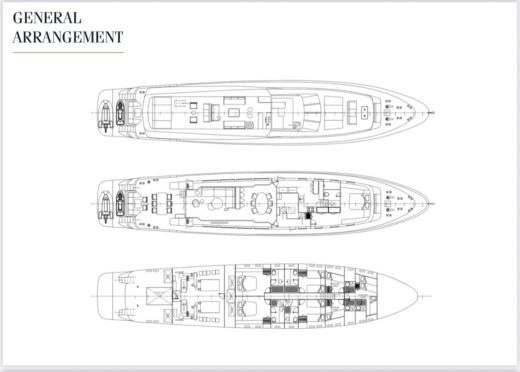 Motor Yacht 34m AX-Where the luxury meets the sea W49! 34m AX-Where the luxury meets the sea W49! Plattegrond van de boot