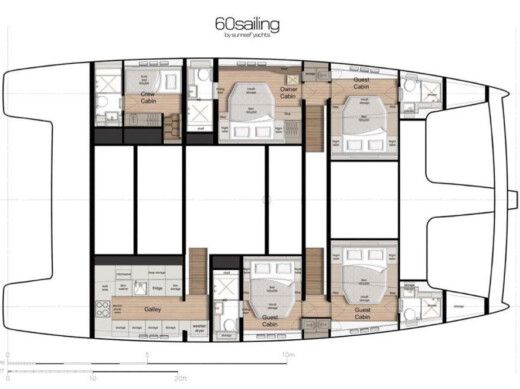 Catamaran  Sunreef 60 (23) Plan du bateau
