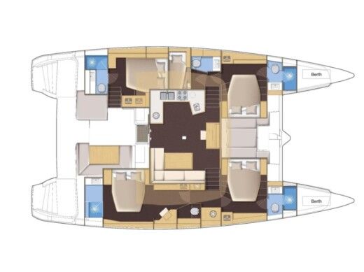 Catamaran Lagoon Lagoon 52 F Boat layout