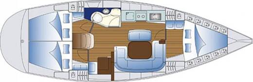 Sailboat Bavaria 2003 Plattegrond van de boot