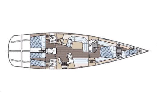 Sailboat Dehler 60 Plattegrond van de boot