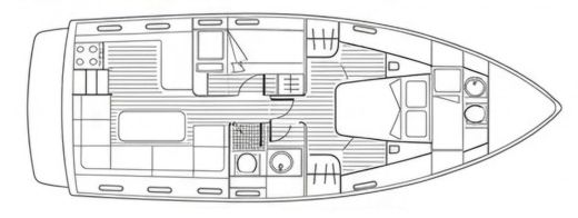 Motorboat Baia B50 Boot Grundriss