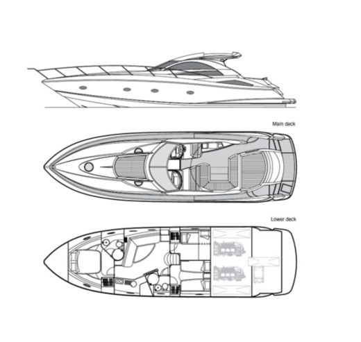 Motorboat Sunseeker Portofino 53 Boot Grundriss