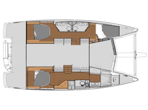 Catamaran Fountaine Pajot Lucia 40 Plattegrond van de boot
