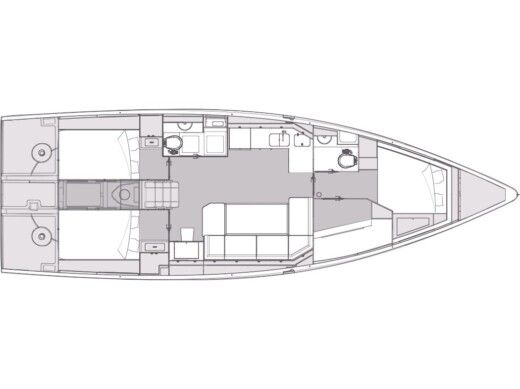 Sailboat Elan Impression 45 - NEW MODEL 2023. Plattegrond van de boot