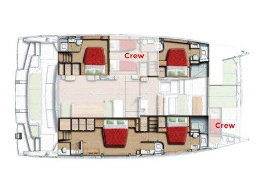 Catamaran  Bali 5.8 Boot Grundriss