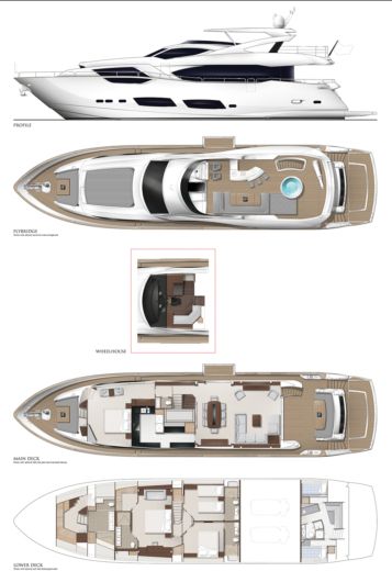 Motorboat Sunseeker 95 Planimetria della barca