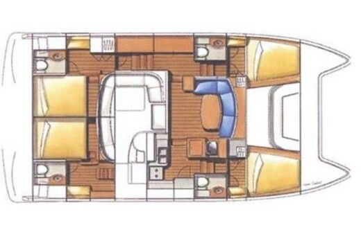 Catamaran Lagoon Lagoon 44 motor boat Boot Grundriss