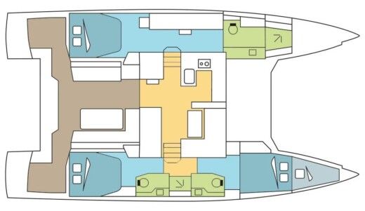 Catamaran Nautitech 46 FLY Boat layout
